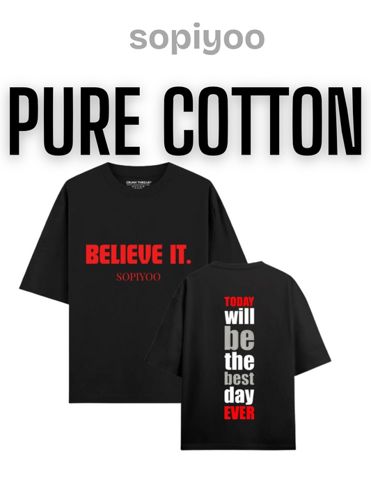 BELIEVE IT Oversized T-Shirt – Positivity in Motion by SOPIYOO