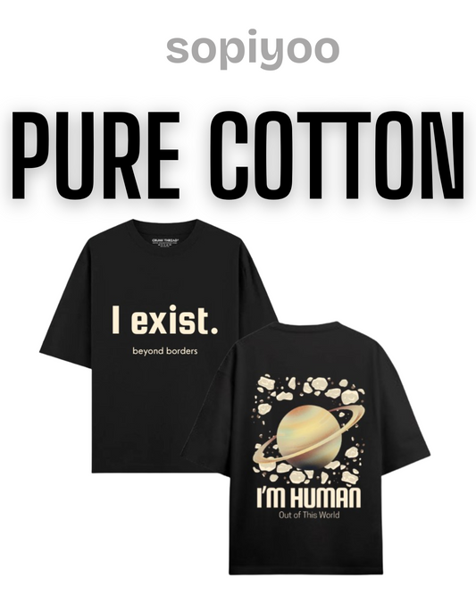 I EXIST Oversized T-Shirt – Cosmic Identity by SOPIYOO